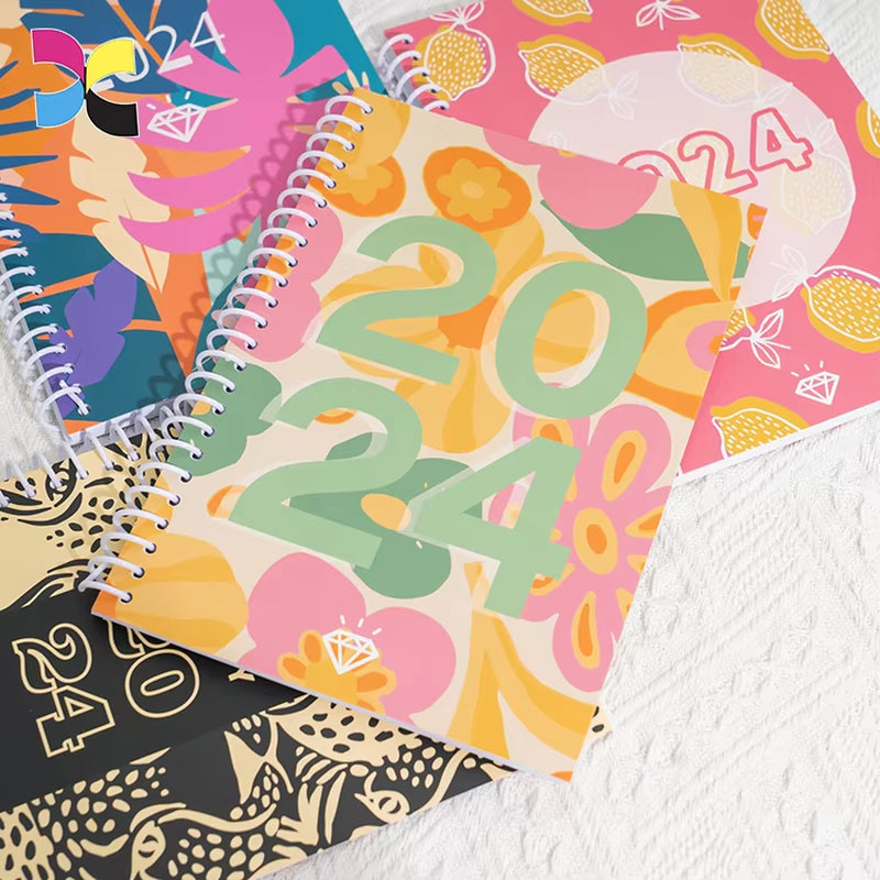 Custom Cover Full Color Print Soft Cover Spiral Diary Planner Notebook and Journal