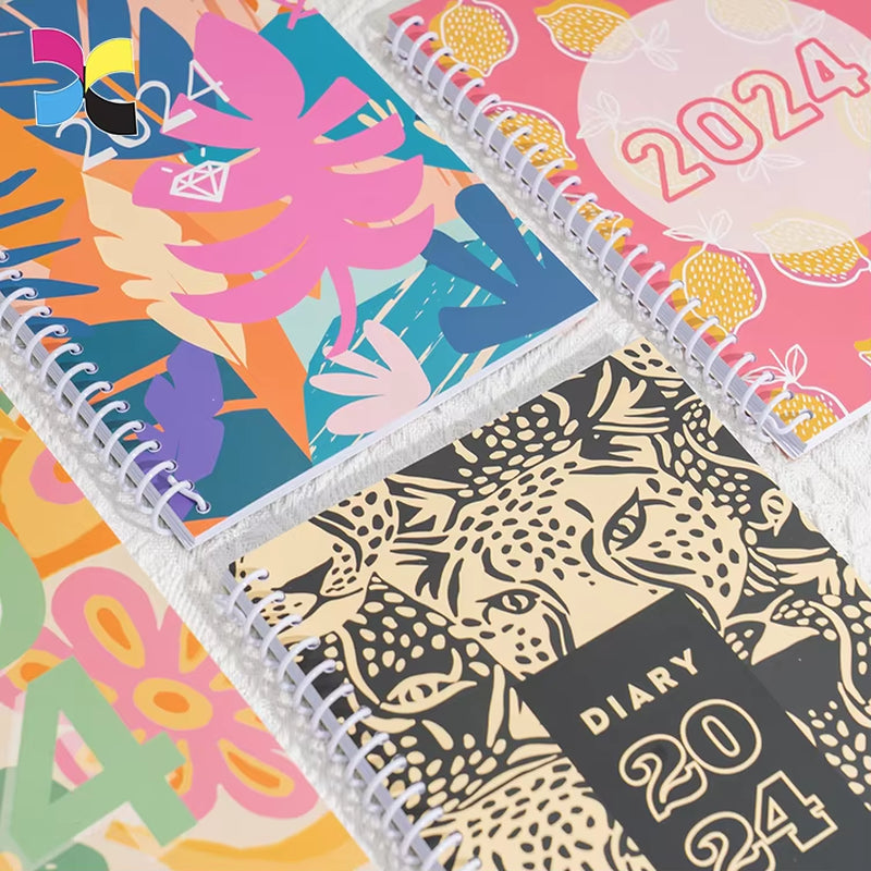 Custom Cover Full Color Print Soft Cover Spiral Diary Planner Notebook and Journal