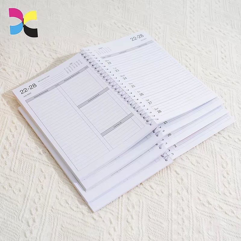 Custom Cover Full Color Print Soft Cover Spiral Diary Planner Notebook and Journal