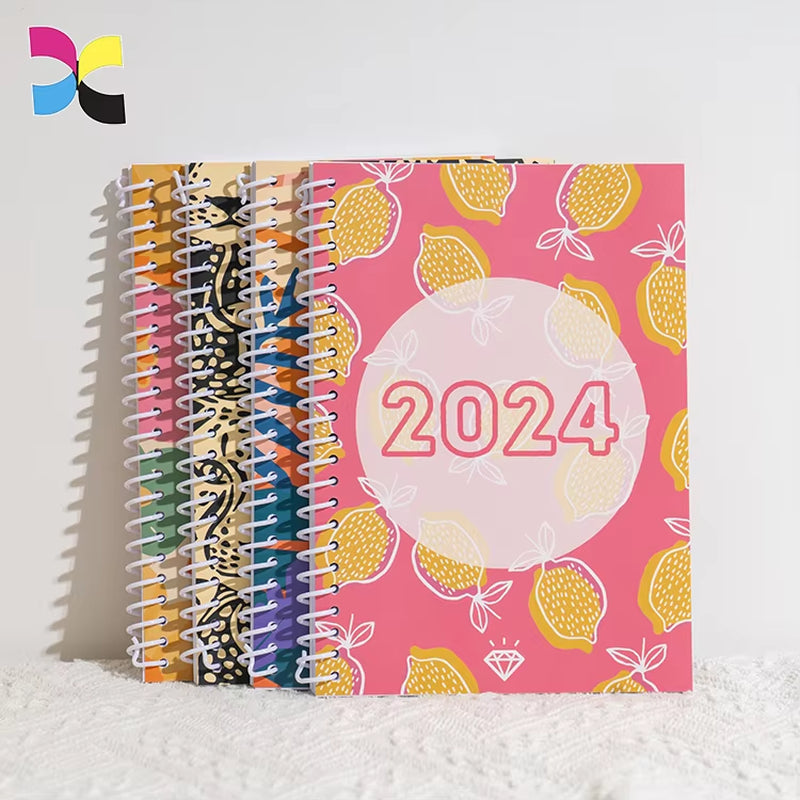 Custom Cover Full Color Print Soft Cover Spiral Diary Planner Notebook and Journal