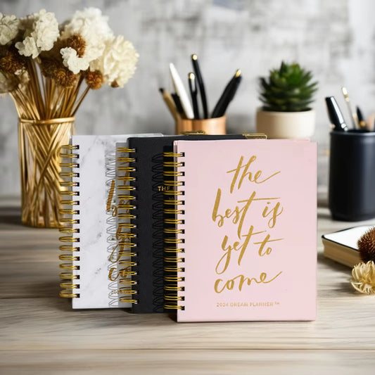 A5 White Notebook White Line Leather Fabric PVC PP Cover Options Loose-Leaf Spiral Thread Sewing Saddle Stitching Journal A4