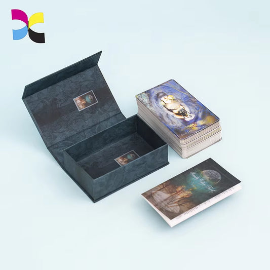 Tarot Cards Deck Gold Foil Edge Full Color Edge Custom Printing with Magnetic Board Box and Guidebook Printing
