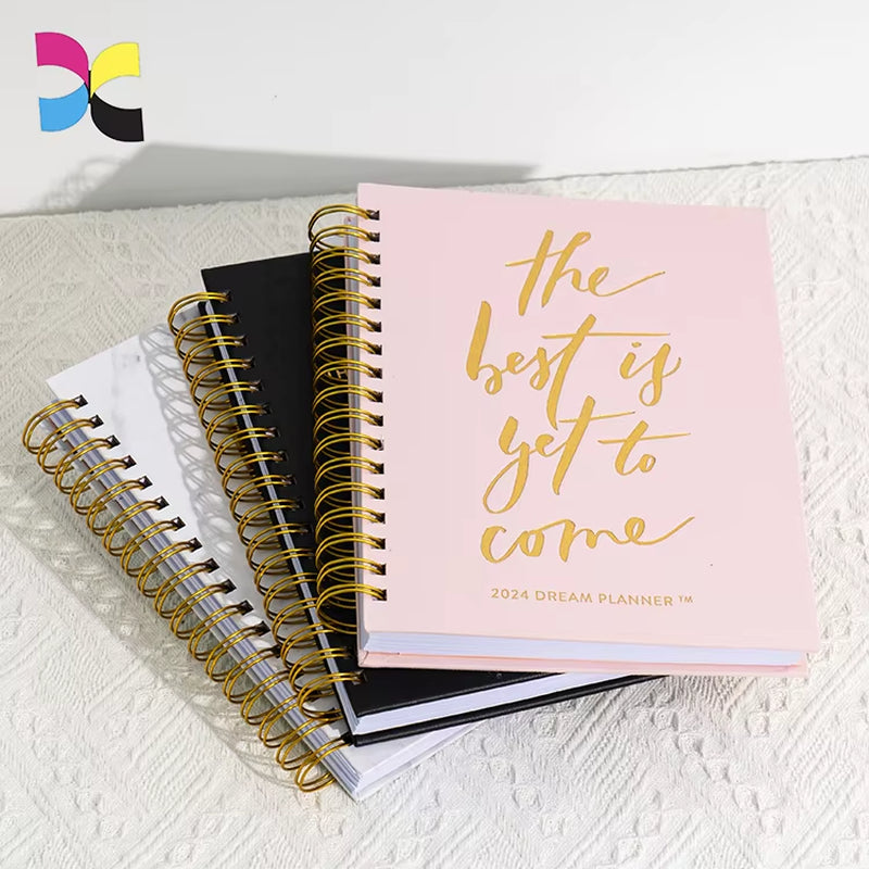 A5 White Notebook White Line Leather Fabric PVC PP Cover Options Loose-Leaf Spiral Thread Sewing Saddle Stitching Journal A4