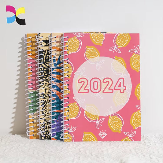 Custom Cover Full Color Print Soft Cover Spiral Diary Planner Notebook and Journal