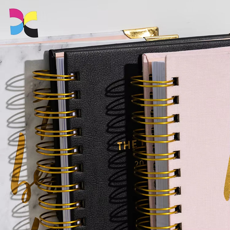 A5 White Notebook White Line Leather Fabric PVC PP Cover Options Loose-Leaf Spiral Thread Sewing Saddle Stitching Journal A4